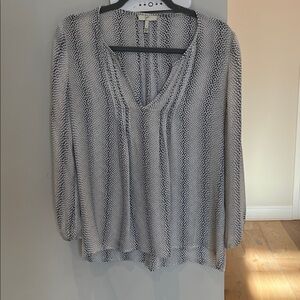 Joie grey and White Patterned Blouse